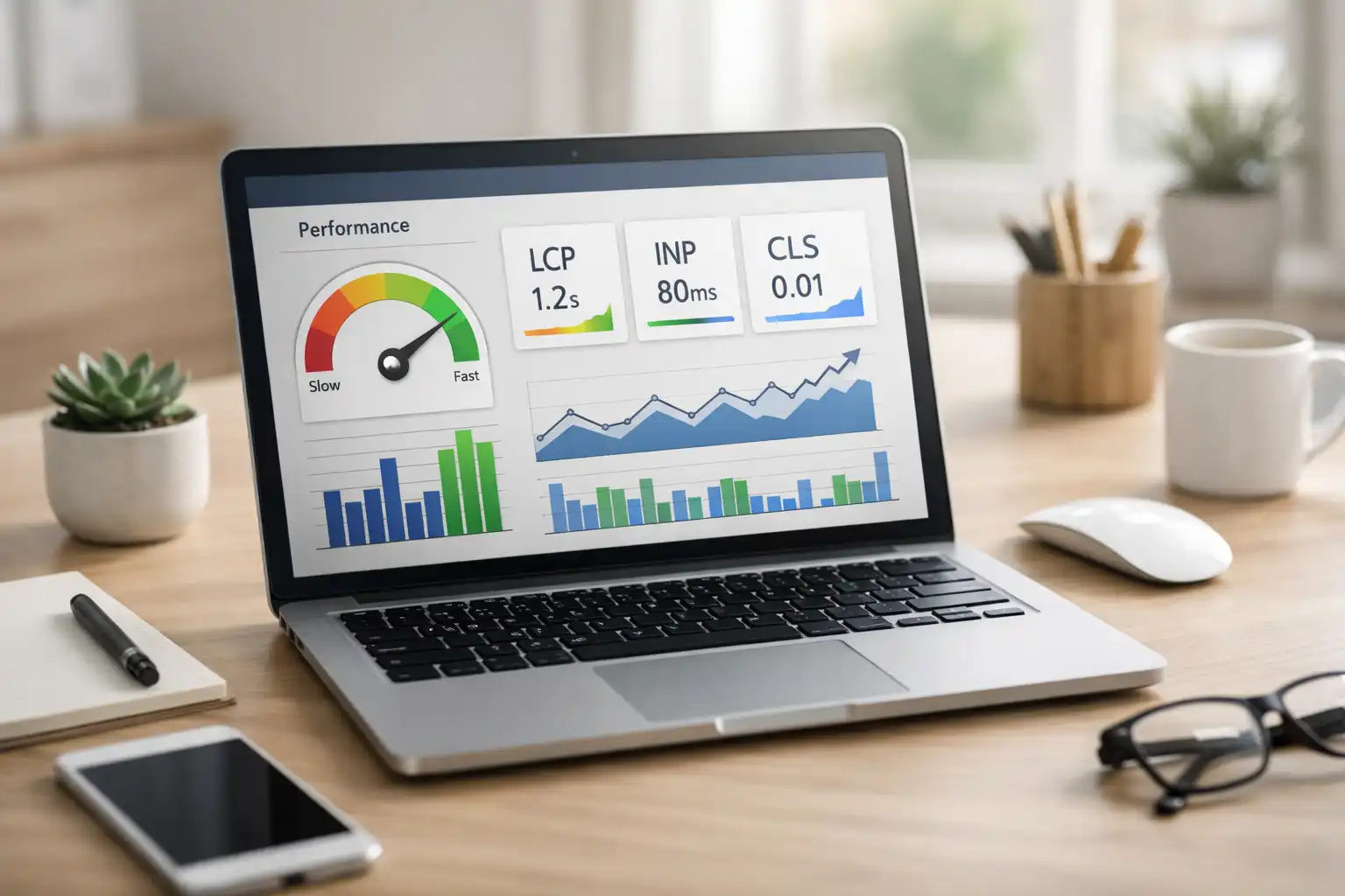 Statistikker på en bærbar computer